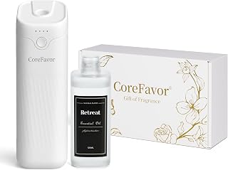 Waterless Essential Oil Diffuser with 120ml Oil, Portable Battery-Operated Cold Air Aroma Scent Machine, 4 Adjustable Intensity Levels, Quiet Diffuser for Bedroom Office Bathroom Car