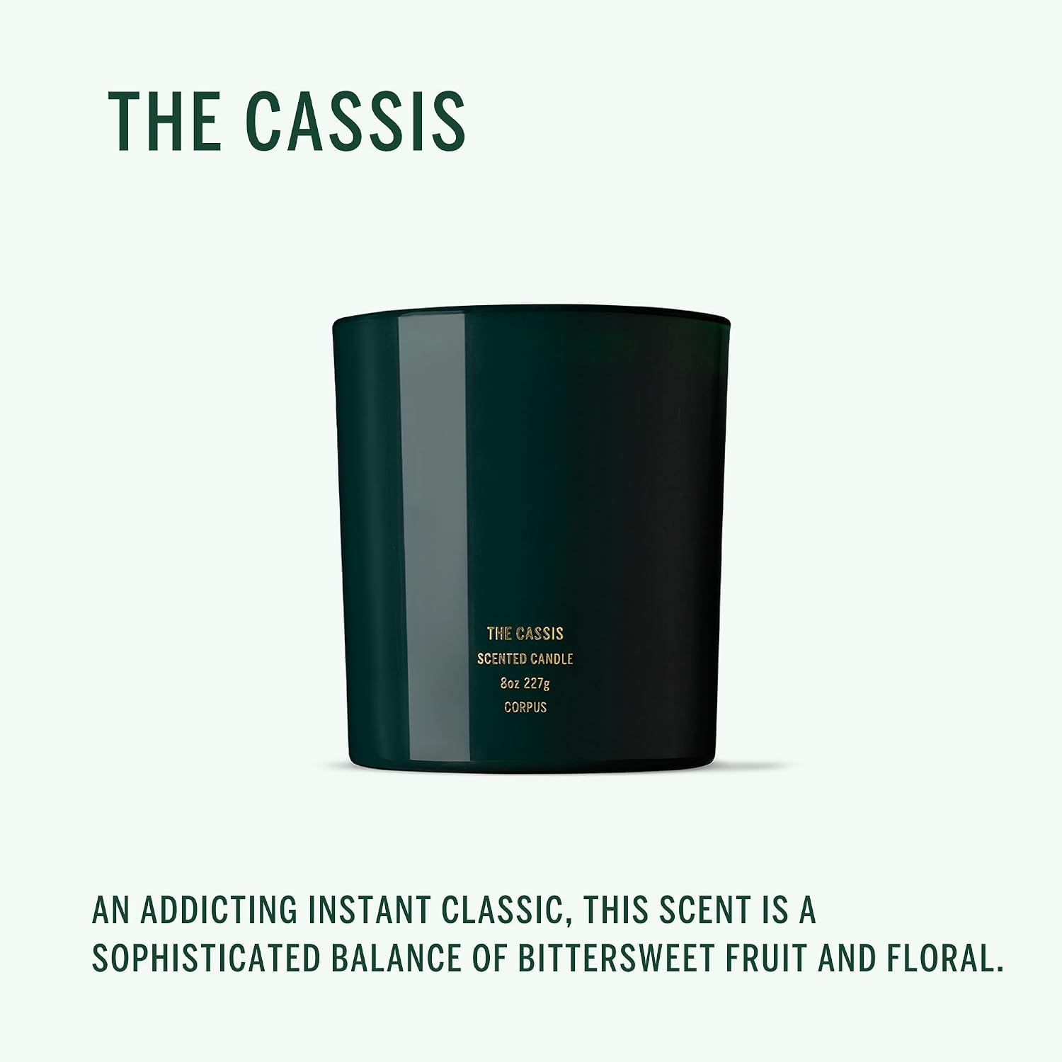 Corpus - The Cassis Luxury Scented Candle | Hand-Poured in the USA with Renewable Soy Wax | 100% Cotton Wick | Long-Lasting 60+ Hour Burn Time (227 g/ 8 oz)