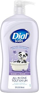 Dial Kids All-in-1 Body + Hair + Bubble Bath, Lavender Scent, 32 Fl Oz, Hypoallergenic Body Wash & Shampoo, No Tears Formula for Kids 2+ Years, No Parabens & Silicones