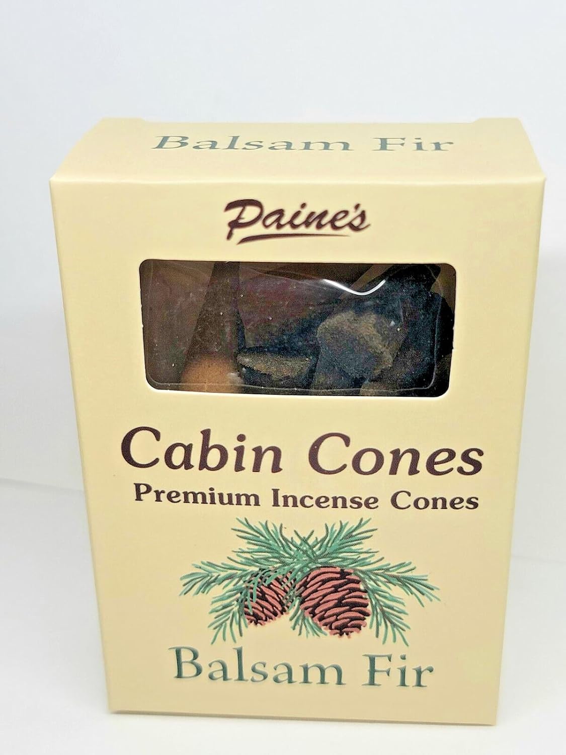 Balsam Fir #25 Incense Log Cabin Cones Paine's Maine USA Christmas Tree Campfire