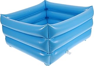Healeved Inflatable Foot Cleaning Container Portable Pedicure Tub with Drainage Hole Foldable PVC Basin for Family Travel Patient Care Foot Soak