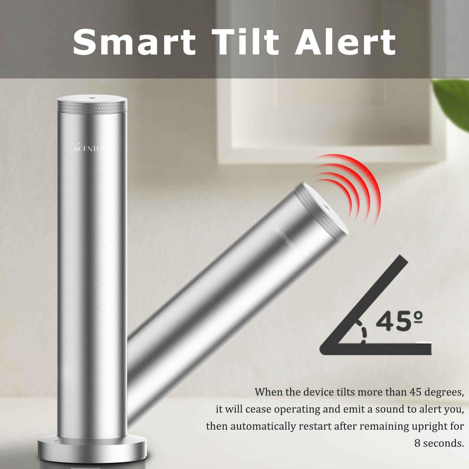 Wireless Hotel Scent Diffuser-Cordless Rechargeable Diffuser for Whole House- Scent Air Machine for Home -App Bluetooth Control -Waterless Essential Oil Diffuser for Large Room, Studio Office -Silver