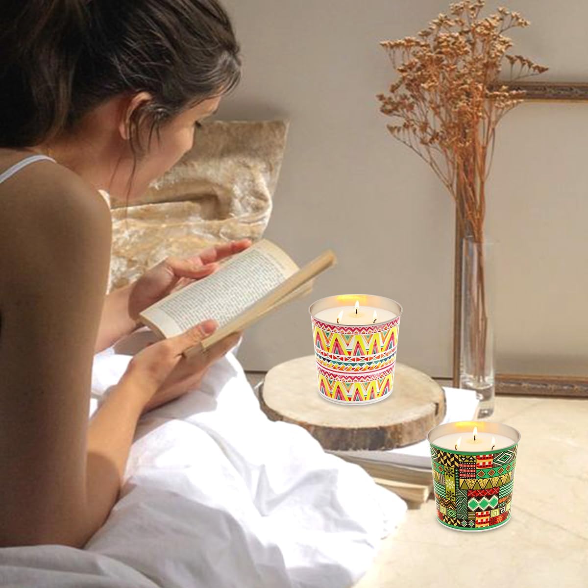 Citronella Soy Candles Infused with Eucalyptus & Lemongrass, Outdoor Emergency, Fun Natural Wax Gift for Outdoor Indoor Home Patio or Garden, 2 Packs 17 OZ Hand Poured Large Candle