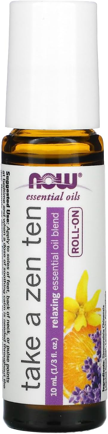 NOW Essential Oils, Take A Zen Ten™ Relaxing Roll On, 10 mL