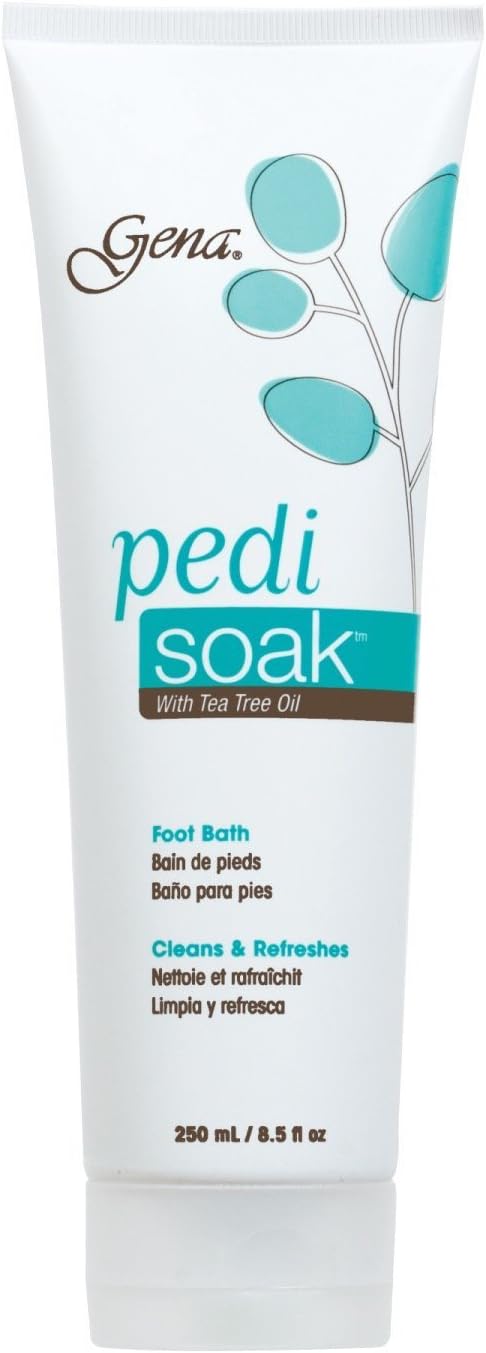 Gena Pedi Soak Foot Bath with Tea Tree Oil – Cleansing Foot Soak for Dry, Tired Feet, Softens Calluses and Deodorizes, Athletes Foot & Pedicure Spa Treatment, 8.5 fl oz