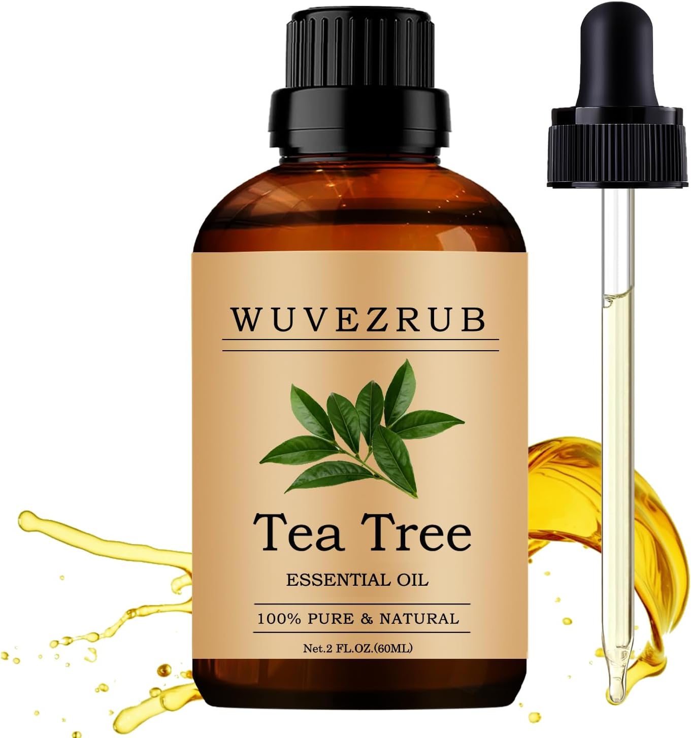 Tea Tree Essential Oils 60ML, 100% Pure and Natural Essential Oil for Aromatherapy Diffuser - 2 Fl Oz/Tea Tree