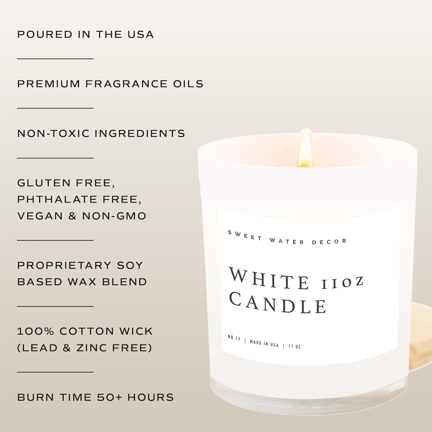Sweet Water Decor Warm and Cozy Soy Candle - Pine, Orange, Cinnamon, and Fir Winter Scented Candle for Home - 11oz White Jar with Wood Lid, 50+ Hour Burn Time, Made in the USA