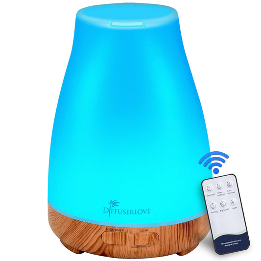 300ML Diffuser Essential Oil Diffuser Remote Control Aromatherapy Diffuser Mist Humidifiers with 7 Color LED Lights for