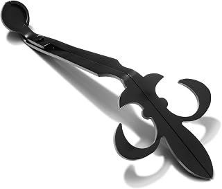 WICKMAN Wick Trimmer with Fleur de Lis Design, Matte Black Finish, Candle Wick Debris Catching Trays, Brand