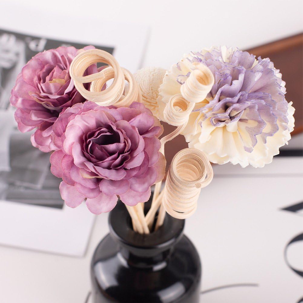 Diffuser Stick Set, 8 Pcs Rattan Flower Fragrance Diffuser Set, Fragrance Diffuser Replacement Rattan Sticks Home Decor