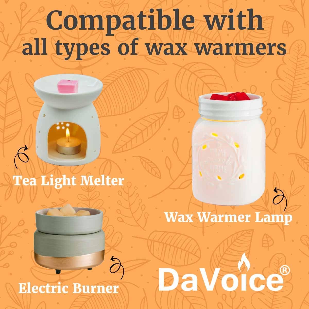 DaVoice Fall Wax Melts Wax Cubes, Premium Soy Wax Blend, Apple Cinnamon Pumpkin Vanilla Wax Melts Fall Scents Long Lasting, Fall Scented Wax Melts (5 Pack Fall Wax Melts Variety Pack, 30 Cubes, 11 oz)