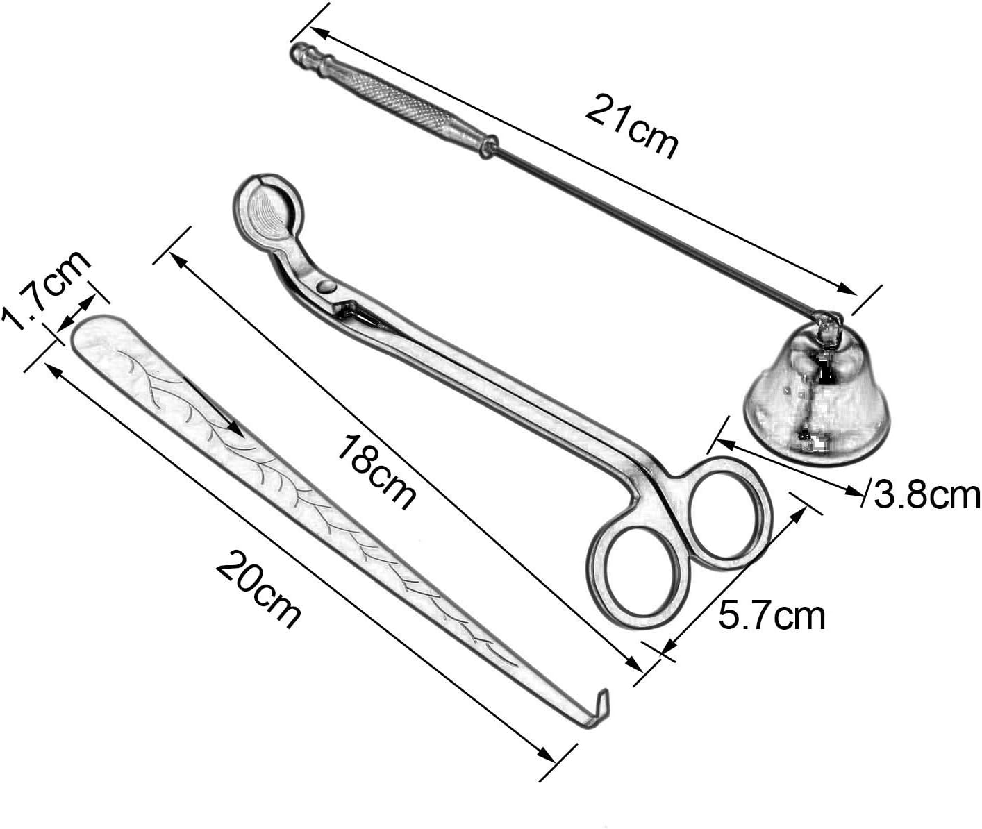 MUXSAM 3 in 1 Candle Tools Candle Accessory Set - Candle Snuffer, Candle Wick Trimmer, Candle Wick Dipper - Candle Cutter Candle Maintenance Kit Gift for Candle Lover(Gold)