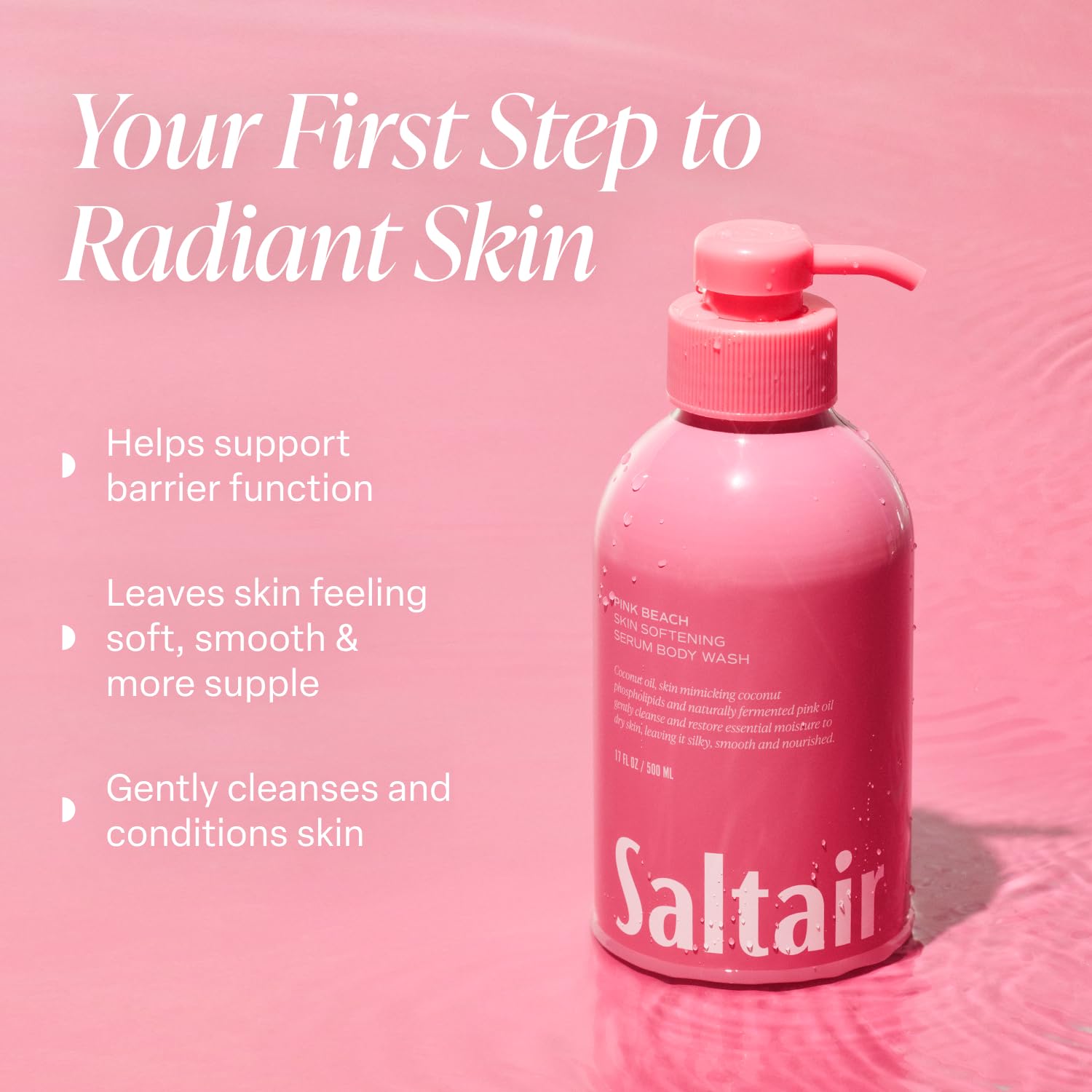 Saltair Body Wash Variety Pack – Signature Scents: Santal Bloom & Pink Beach – Moisturizing Body Wash – Scented Shower Gel for Women and Men – 2x 17oz – Paraben & Cruelty-Free