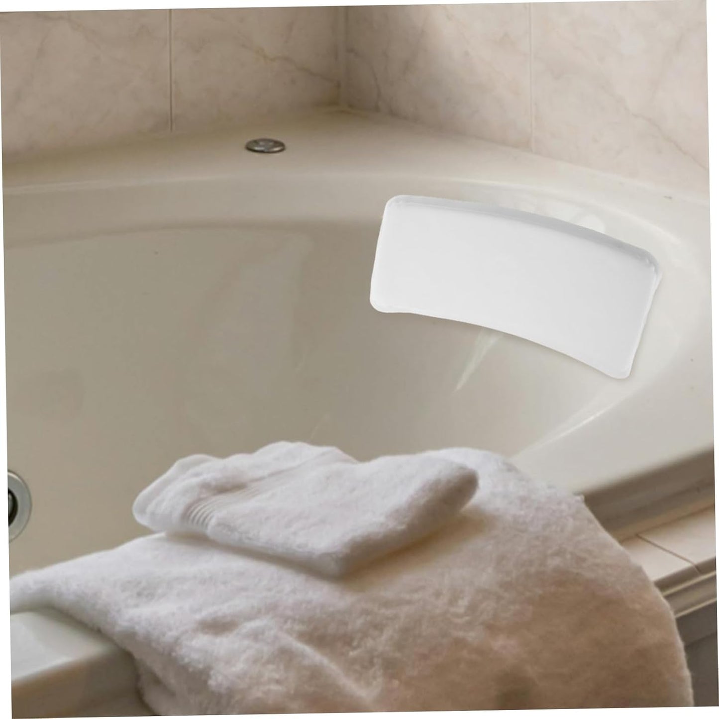 Healeved Waterproof Sponge Bath Pillow with Suction Cups for Neck Shoulder Head Support Comfortable Bathtub Cushion 14.96X7.08X1.77In Spa Bath Accessory