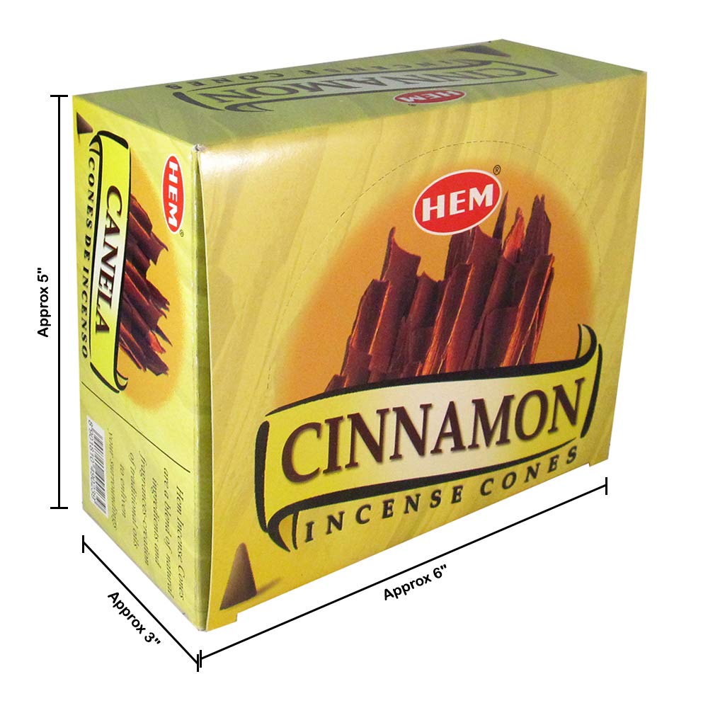 Cinnamon - Case of 12 Boxes, 10 Cones Each - HEM Incense From India