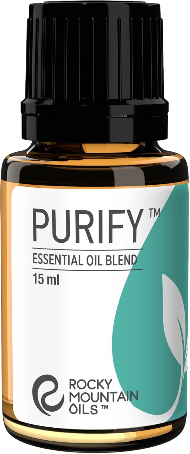 Rocky Mountain Oils Purify Essential Oil Blend 15ml - Organic, 100% Pure Blend with Lemongrass, Rosemary, Lavender, Myrtle, Citronella, and Tea Tree for Diffuser, Aromatherapy, Hotel, Spa