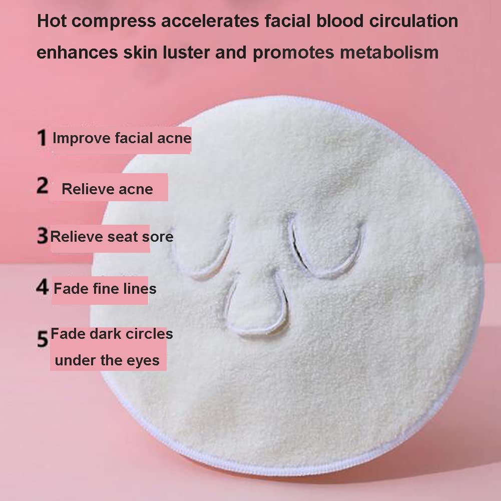 2 Pcs Hot Compress Face Towel Masks, Reusable Facial Steamer Towel for Hot Cold Skin care,Moisturizing Face Steamer, Beauty Facial Towel for Home and Beauty Salon
