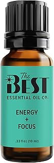 The Best Energy + Focus Essential Oil Blend- Premium Grade- 100% Pure & Natural for Aromatherapy, Diffuser, Spa, Massage, Air Freshener- 10 ml (.33 fl oz)