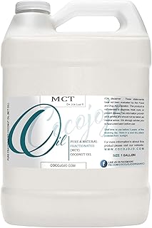 Pure Fractionated Coconut Oil - Steam Distilled, Pure, Fractionated - Perfect for Skin, Face, Hair, Nails - (1 Gallon)' for ASIN 'B07D8K9L5P' in the Amazon catalog