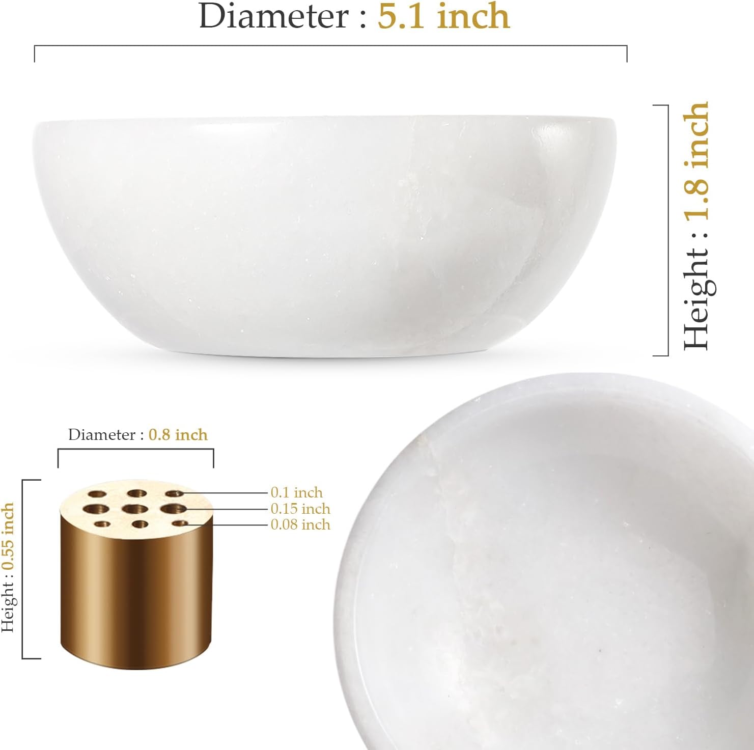 Koville African Natural Marble Incense Holder, 5inch Incense Holders for Sticks, Sturdy Incense Burner Ideal for Meditation and Relaxing, Easy to Clean(Namib Fantasy)