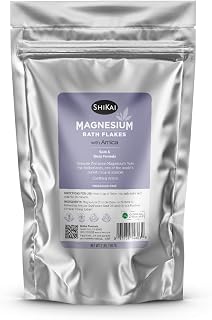 ShiKai Magnesium Bath Flakes with Arnica (32 oz) | Bath Salt Soak for Muscle Relief | Fragrance Free