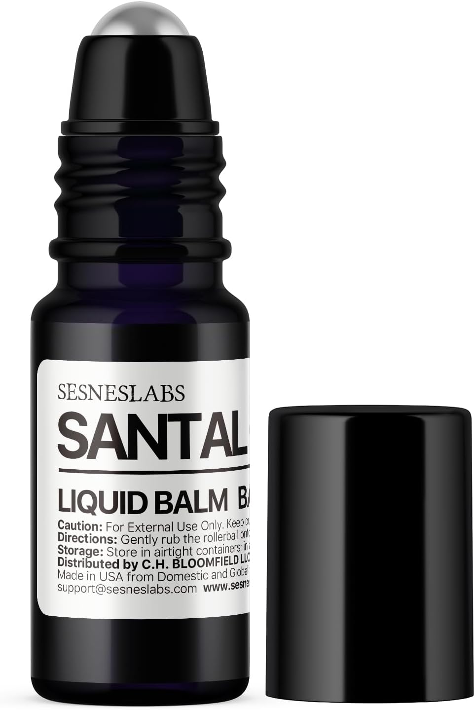 sesneslabs Santal Grass Roll-On, Perfume, Alcohol Free, Olfactive Marker, Niche Scent, Eucalyptus, Papyrus, Cardamom, Sandalwood Essential Oils Blend, Unisex Perfum for Women and Men 10ml/.33 fl Oz