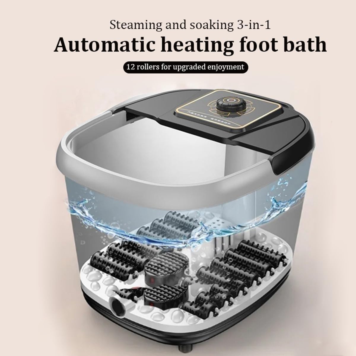 Foot Bath with Circulation Heat, Tub for Stress Relief, with and Massage RollersFoot
