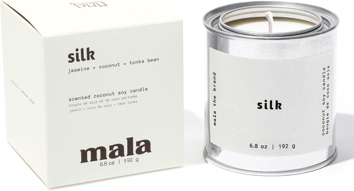 MALA Scented Silk Tonka Bean Jasmine & Coconut Candle for Home