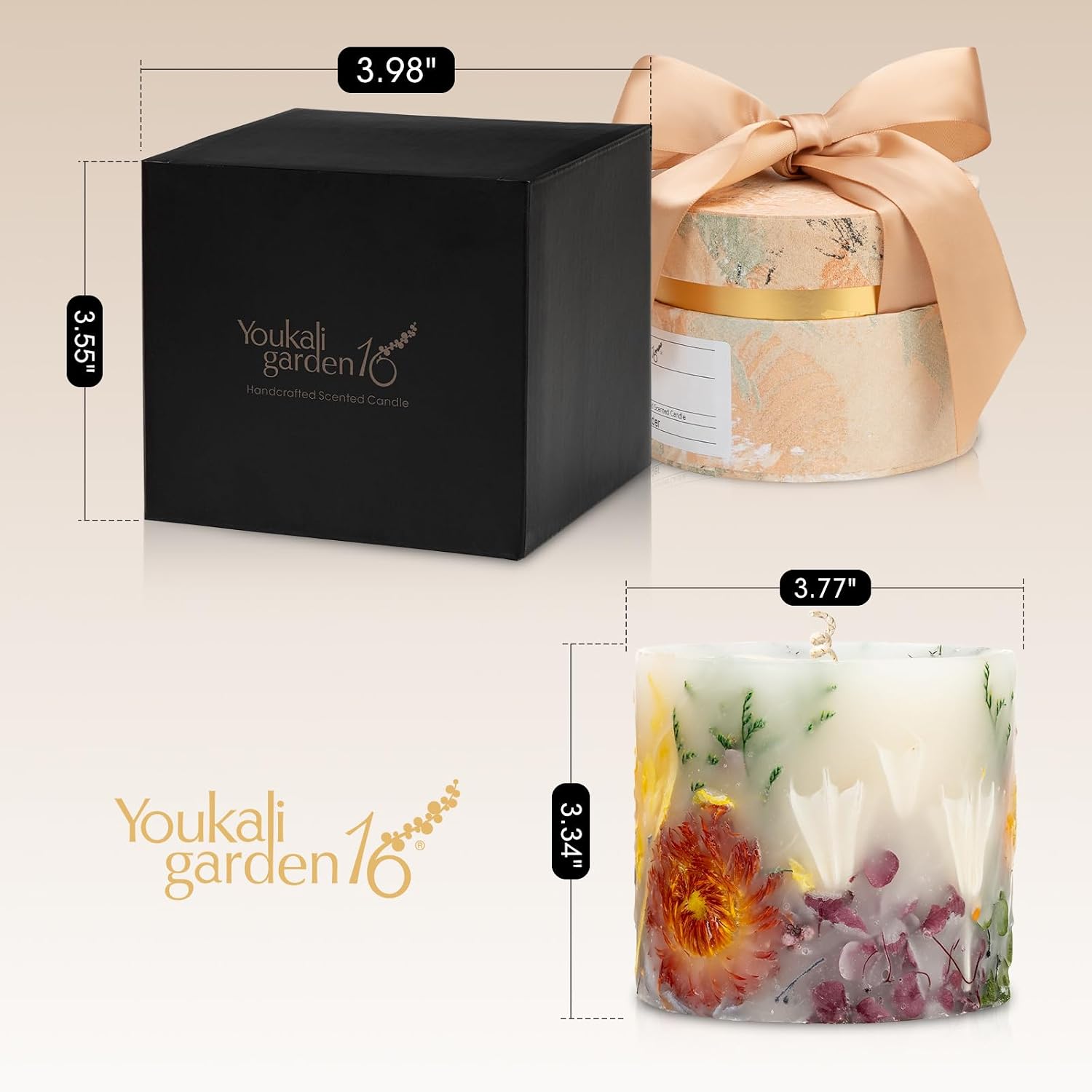 Scented Candles for Women,Burning Natural Soy Wax candles for home scented,Natural Pillar Candle with Dried Flowers - Mothers Day Candle for Mom for Home Decor and Relaxation (Lavender Floral)