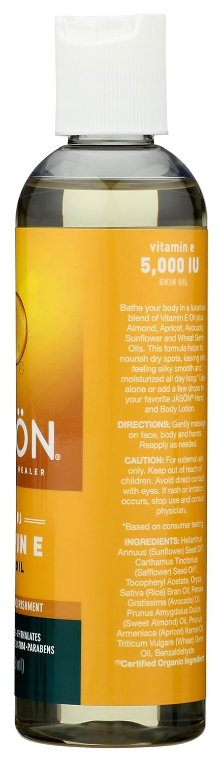 Vitamin E 5,000 IU Oil - All Over Body Nourishment Jason Natural Cosmetics 4 oz Liquid