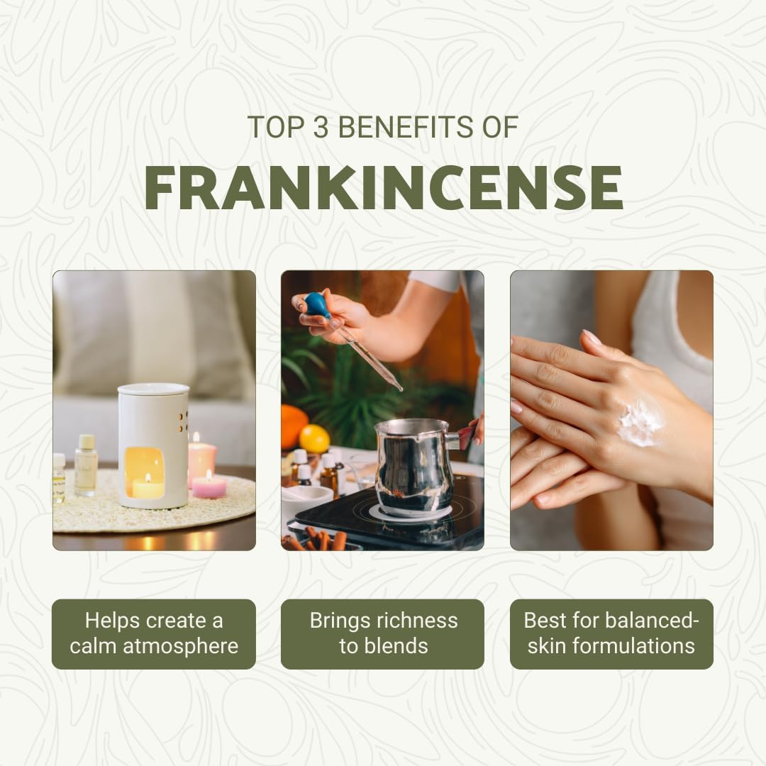 Frankincense Essential Oil - Direct from Madhya Pradesh, India - Pure Essential Oil for Diffusers and Aromatherapy | 100% Pure Therapeutic Grade Natural Aceite de Incienso (8oz)