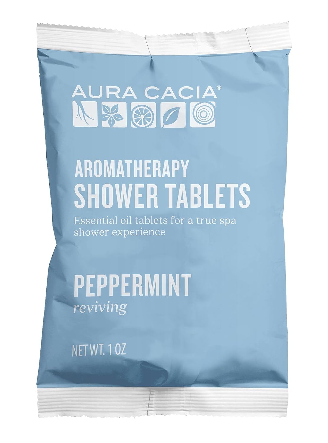 Aura Cacia Peppermint Shower Tablets - Reviving Aromatherapy Steamers with Pure Essential Oils - Energizing Morning Shower Experience | 3 Ounce (Pack of 3)