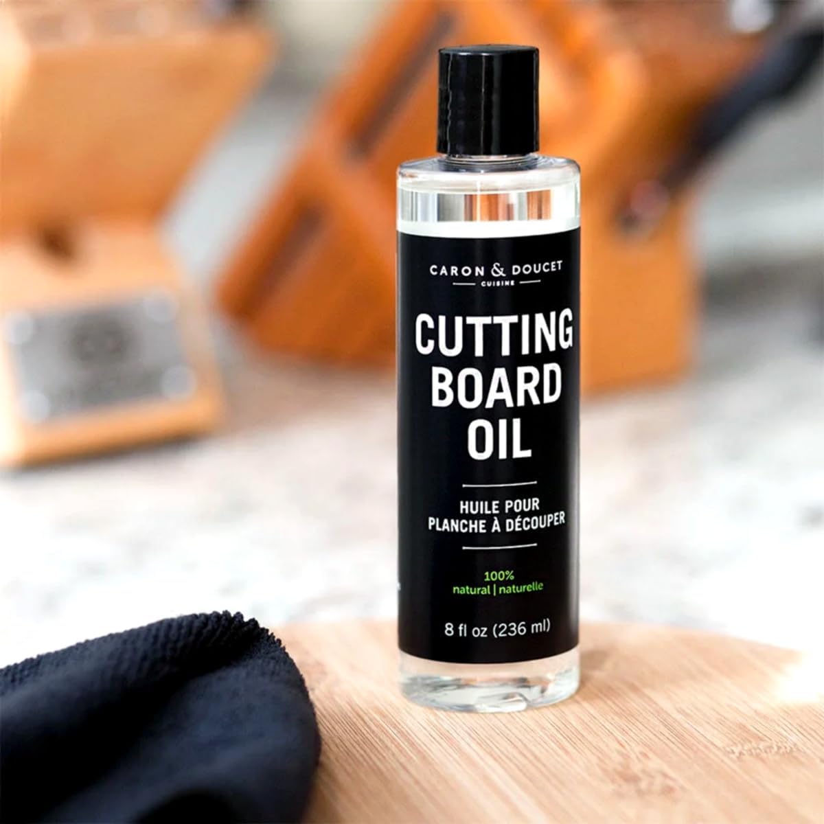 Caron & Doucet - Cutting Board & Butcher Block Conditioning & Finishing Oil | 100% Coconut Derived & Vegan, Best for Wood & Bamboo Conditioning & Sealing | Does NOT Contain Mineral Oil! 8 oz