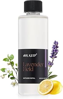 Airkeep Lavender Field Reed Diffuser Refill – 6.76 fl oz – Premium Scented Oil for Home Aromatherapy – Long-Lasting Fragrance for Reed Diffusers – Perfect for Bathroom, Bedroom & Home Decor