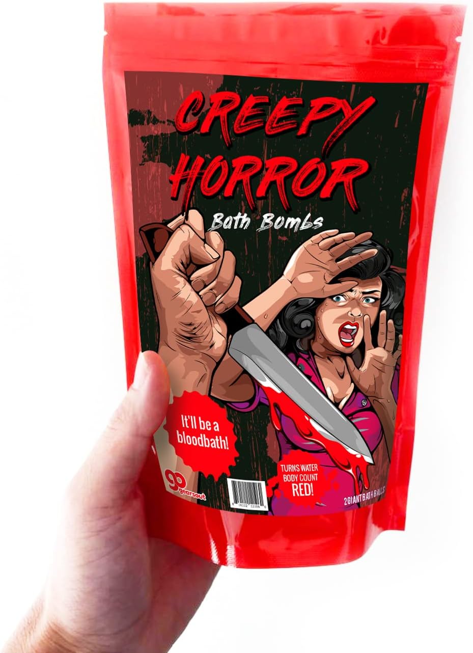 Creepy Horror Bath Bombs - Turns Bath Water a Bloody Red - The Perfect Holiday Gift for Fans of Horror Movies - Creepy Relaxing Bath Bombs