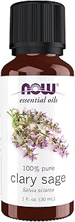 NOW Essential Oils, Clary Sage Oil, Focusing Aromatherapy Scent, Steam Distilled, 100% Pure, Vegan, Child Resistant Cap, 1-Ounce