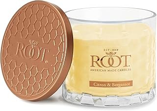 Root Candles Scented Candles Honeycomb Beeswax Blend Premium Handcrafted Candle, 12-Ounce 3-Wick, Citron & Bergamot