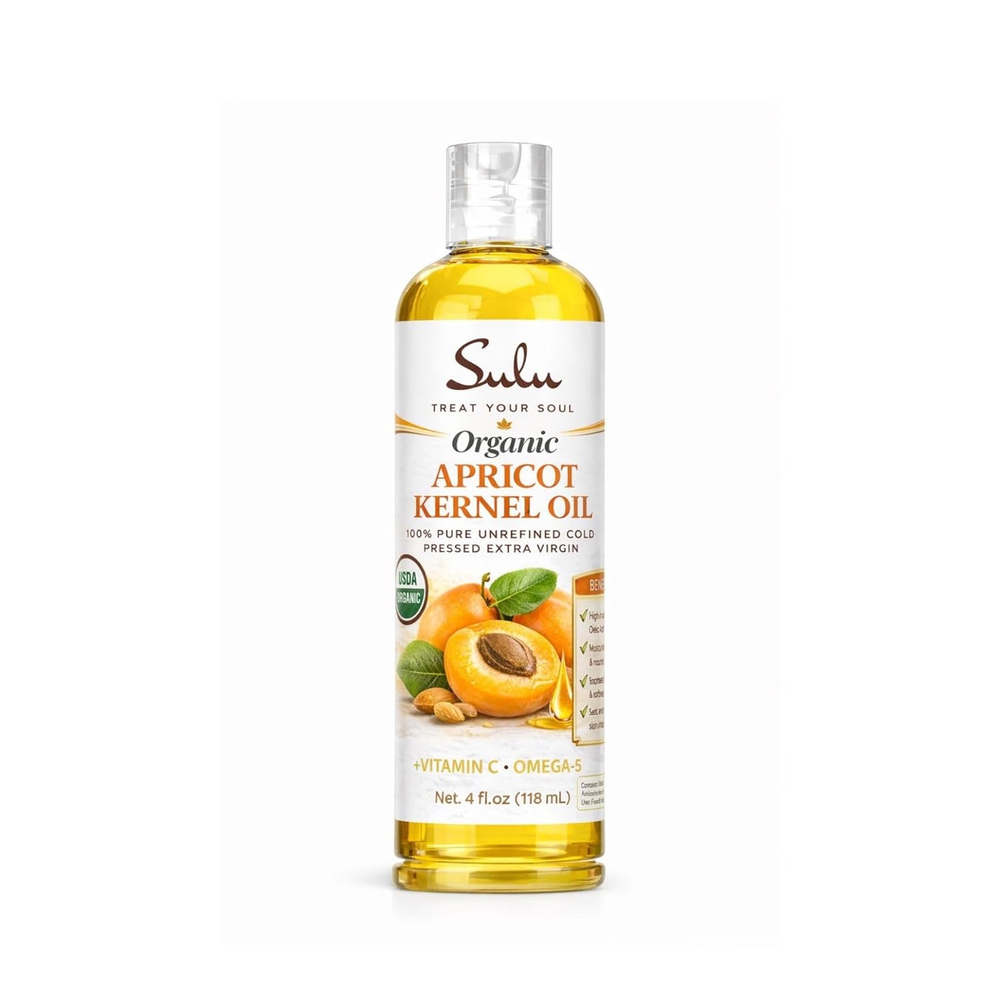 USDA Organic Cold Pressed Unrefined Apricot Kernel Oil (64 oz)