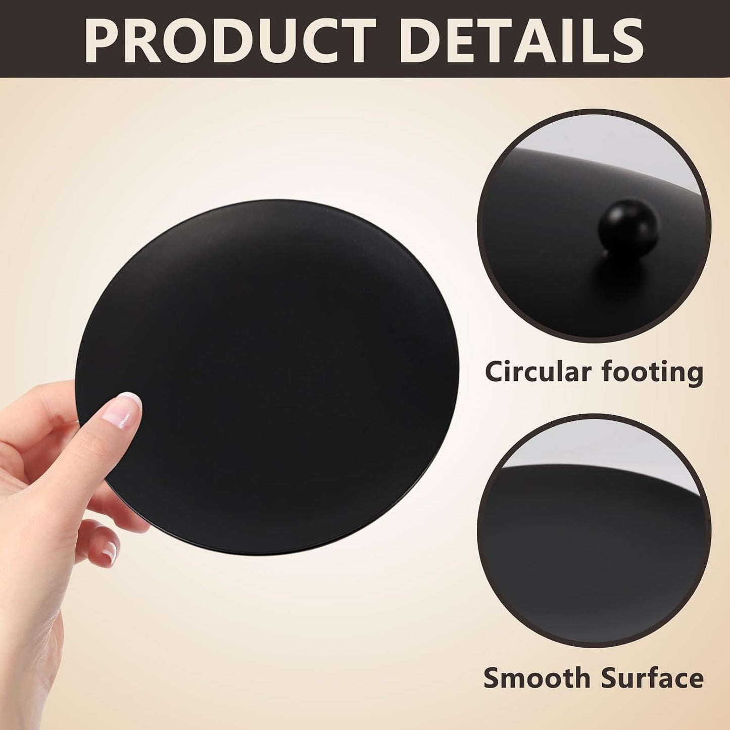 15 Pack Iron Plate Candle Holder, 4 Inch Black Candle Stand Plates for LED & Wax Candles, Decorative Iron Plate for Valentines Weddings Party Decorations