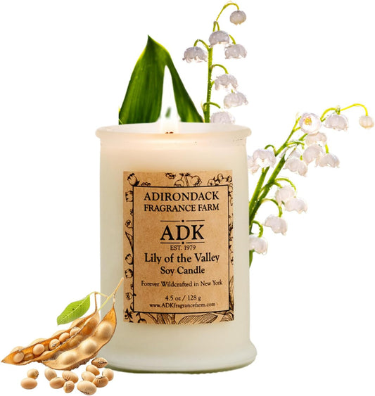ADK Lily of The Valley Scented Candle, 4.5 Oz Aromatherapy Candle, Proudly Poured in The USA, Natural Wax for Relaxation and Home Décor, for Gift, Kitchen, and Living Spaces