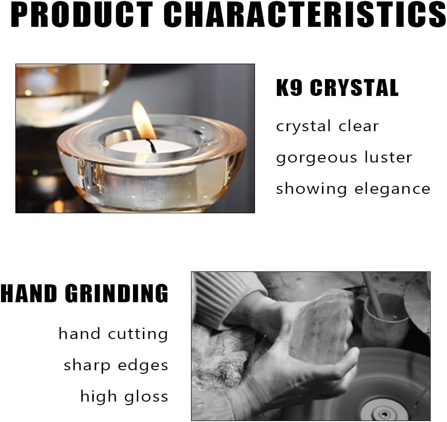 4 Pack,Clear Tealight Candle Holders, 3" Round Chunky Glass Candle Holder
