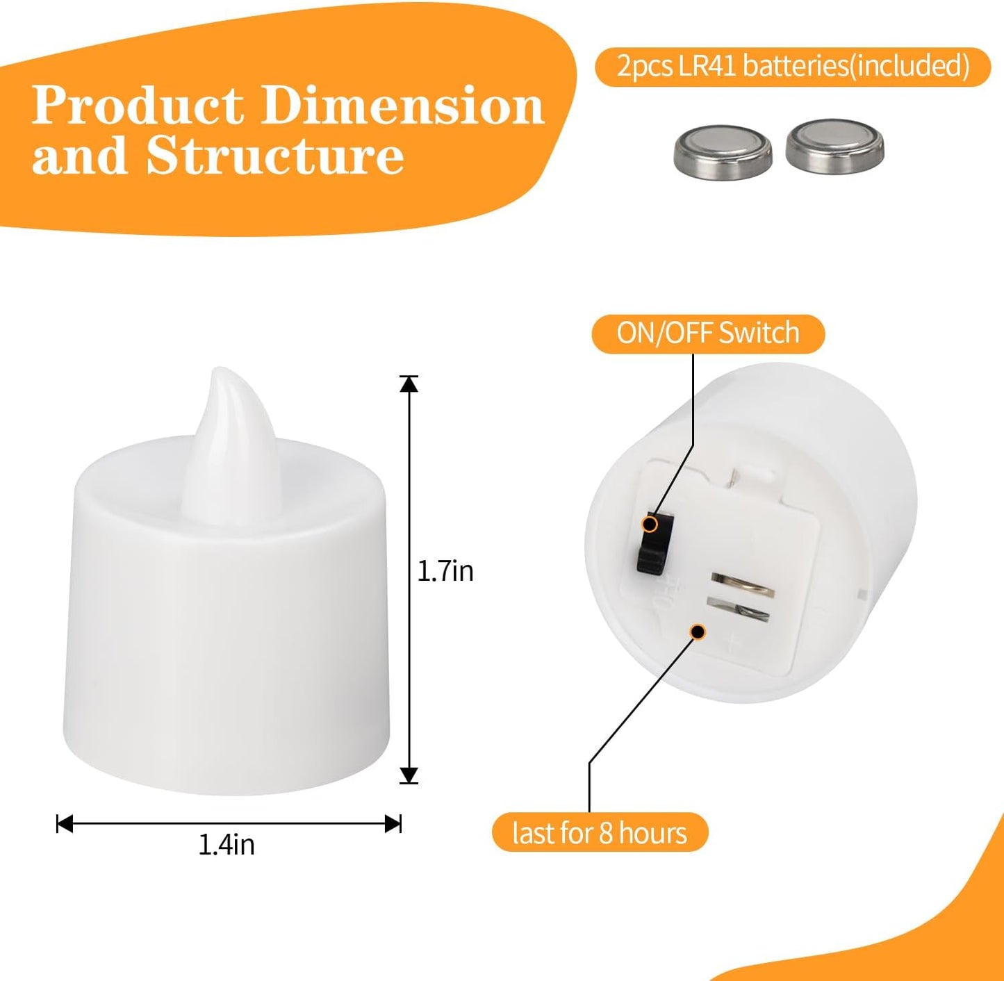 KOABY 25/50/100 Pack Flameless Votive Candles, Last 8H+, Warm Yellow Light, No Timer or Flickering