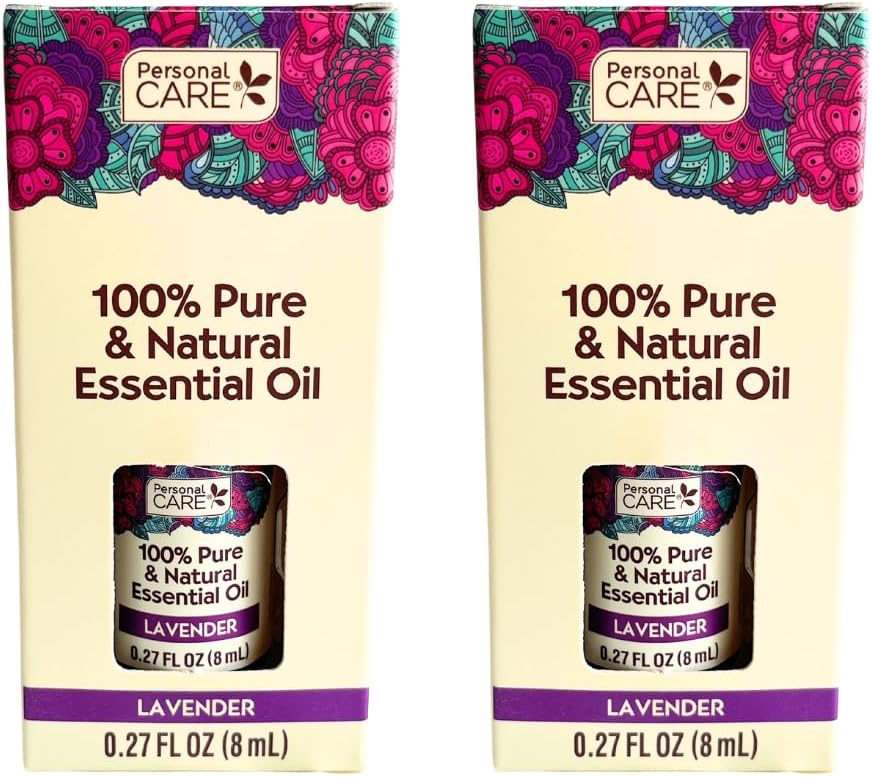Personal Care Pure Lavender Essential Oil, 0.27 Fl Oz (2 Count) – 100% Natural for Relaxation and Massge