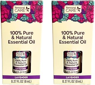 Personal Care Pure Lavender Essential Oil, 0.27 Fl Oz (2 Count) – 100% Natural for Relaxation and Massge