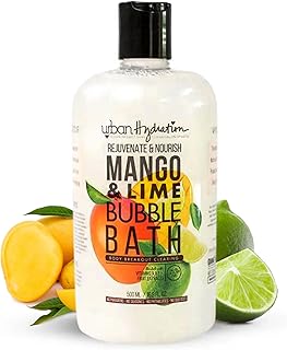 Urban Hydration Mango & Lime Bubble Bath, Foaming Bath Soak with Mango Seed Butter & Citrus Extracts, Natural Bubble Bath for Men & Women, Sulfate Free & Ideal for All Skin Types - 16.9 FL Oz