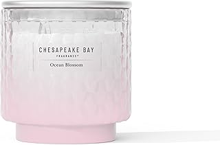 Chesapeake Bay, 11oz Ocean Blossom Scented Candle, Mood Evoking Fragrance, Textured Sea Glass-Inspired Jar, Premium Soy Blend Wax with Essential Oils, Coastal Fragrance for Home Décor or Gifting