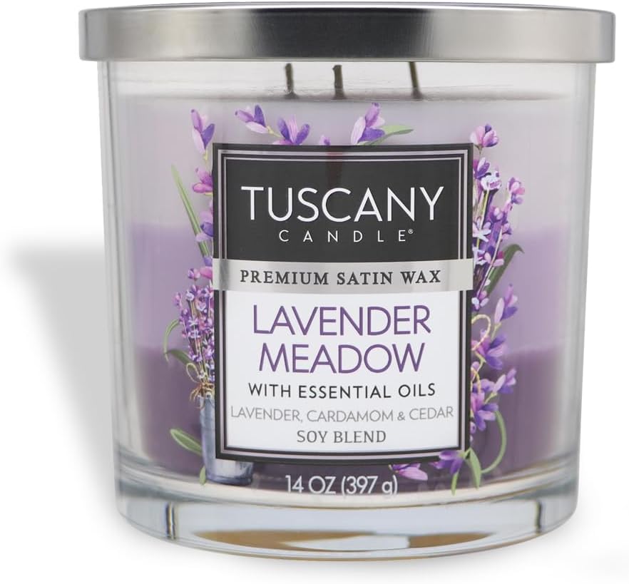 Tuscany Candle Lavender Meadow: Cardamon, Lavender & Cedarwood Scented Candle, 14 oz