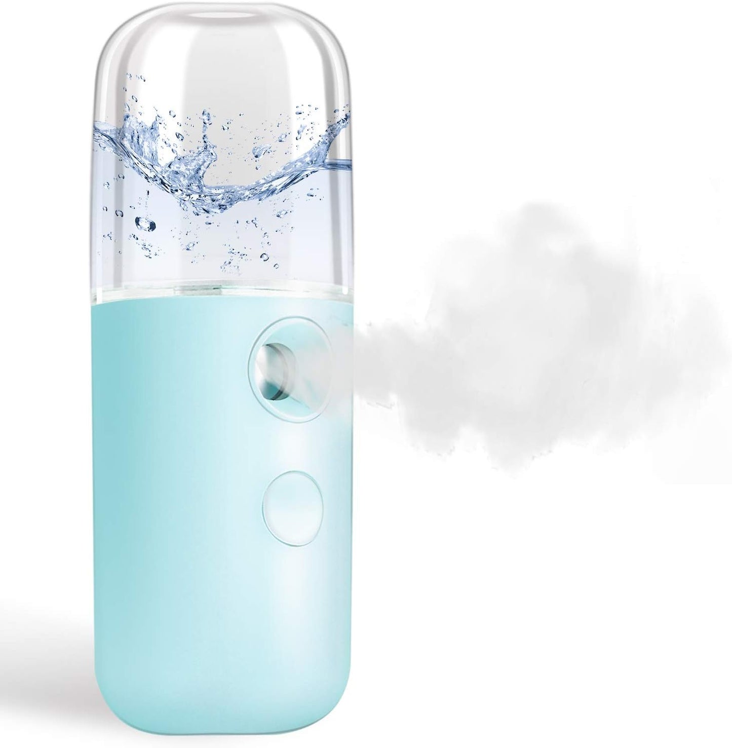 GIVERARE Nano Facial Steamer, Handy Mini Mister, USB Rechargeable Mist Sprayer, 30ml Visual Water Tank Moisturizing&Hydrating for Face, Daily Makeup, Skin Care, Eyelash Extensions-Blue