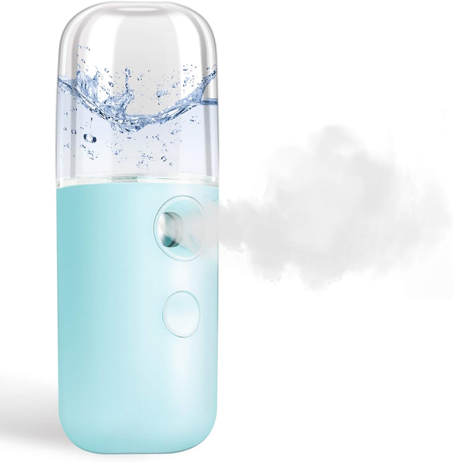 GIVERARE Nano Facial Steamer, Handy Mini Mister, USB Rechargeable Mist Sprayer, 30ml Visual Water Tank Moisturizing&Hydrating for Face, Daily Makeup, Skin Care, Eyelash Extensions-Blue