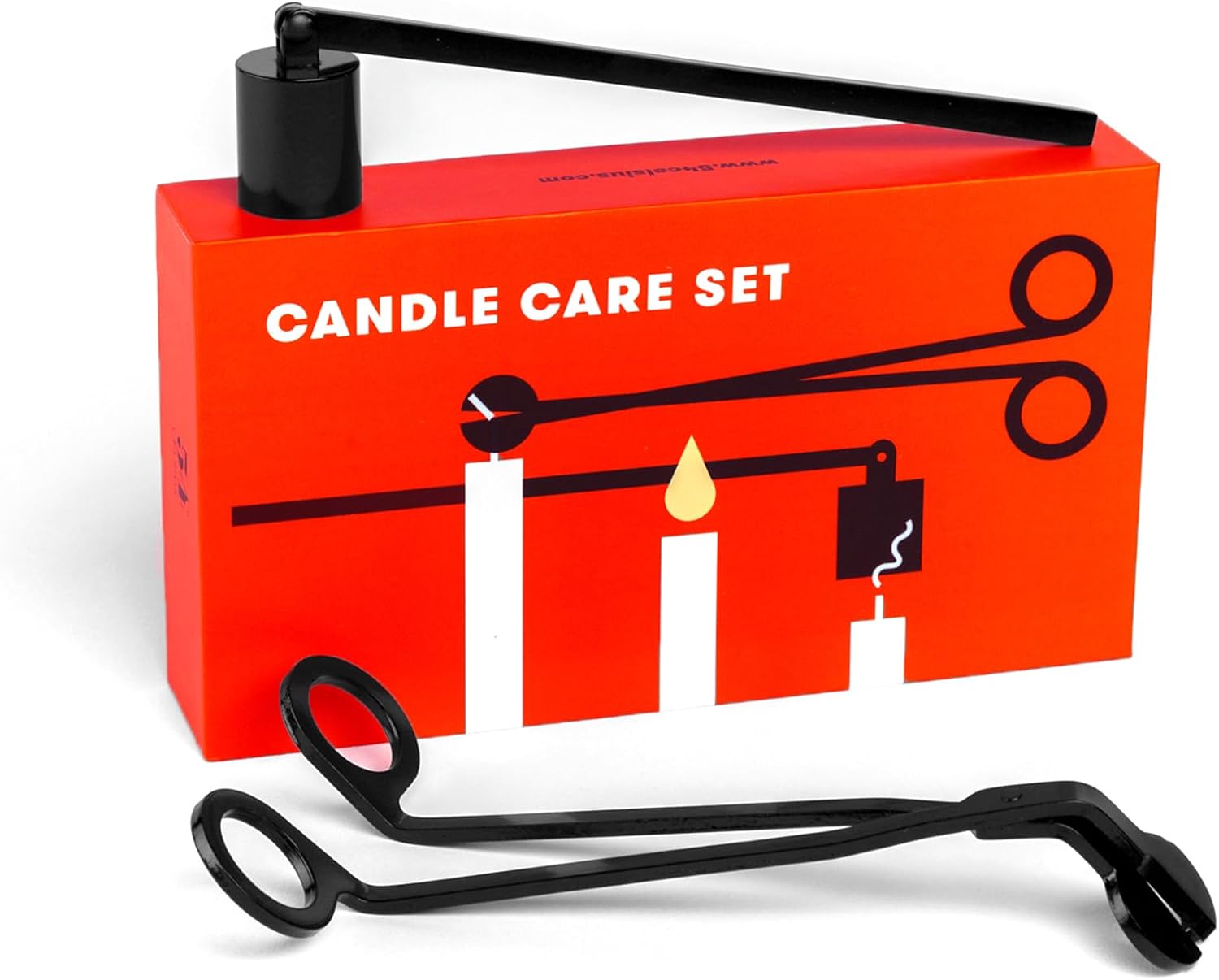 54Celsius Candle Care Set: Wick Trimmer & Snuffer | Black Stainless Steel | Ideal for Taper Candles & Candlesticks | Enhance Candle Life & Reduce Smoke